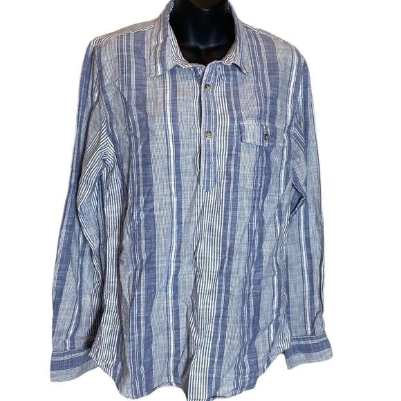 Marine Layer Other - Marine layer men’s marge striped blouse cotton blue/white